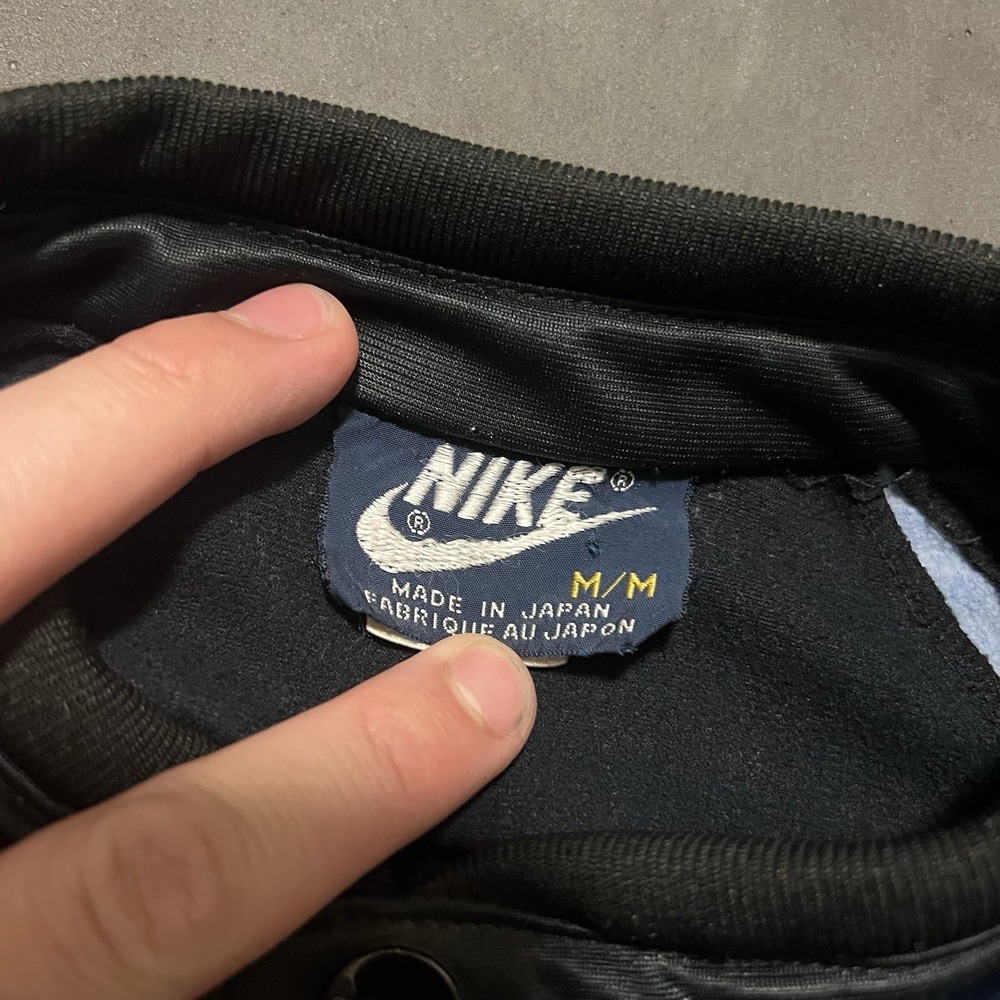 VTG 80s Nike Air Jordan Jacket Full Zip Black Track Warm-Up Sz‎ M Made In Japan - Picture 3 of 16